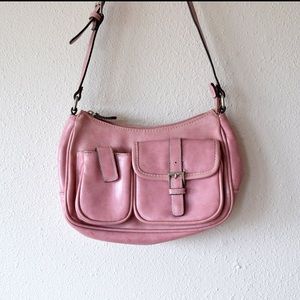 y2k rosetti pink baguette bag